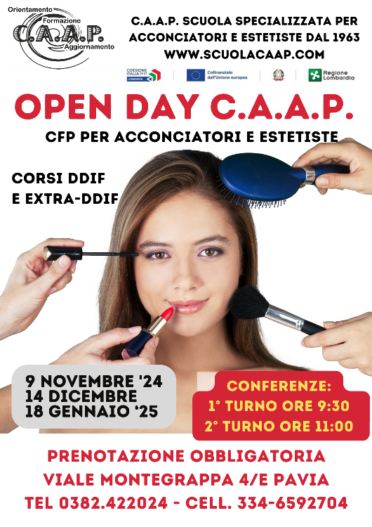 open day caap 24-25 per corsi ACCONCIATORI / estetiste 23-24